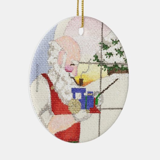 Ornament van de Kerstman en de trein (Rechts)