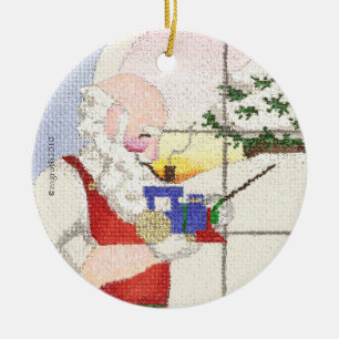 Ornament van de Kerstman en de trein
