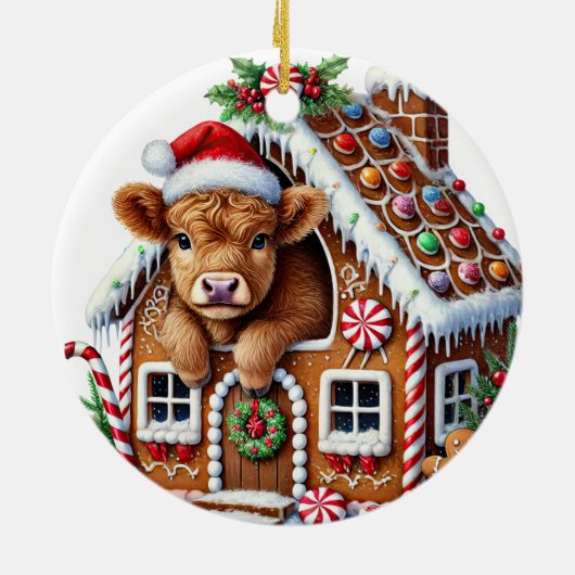 Ornament van de Koe van Christmas Highland (Achterkant)