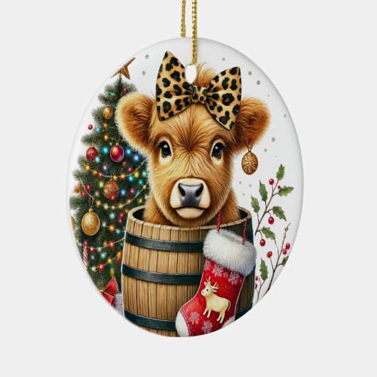 Ornament van de Koe van Christmas Highland (Rechts)