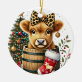 Ornament van de Koe van Christmas Highland (Voorkant)