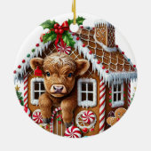 Ornament van de Koe van Christmas Highland (Achterkant)