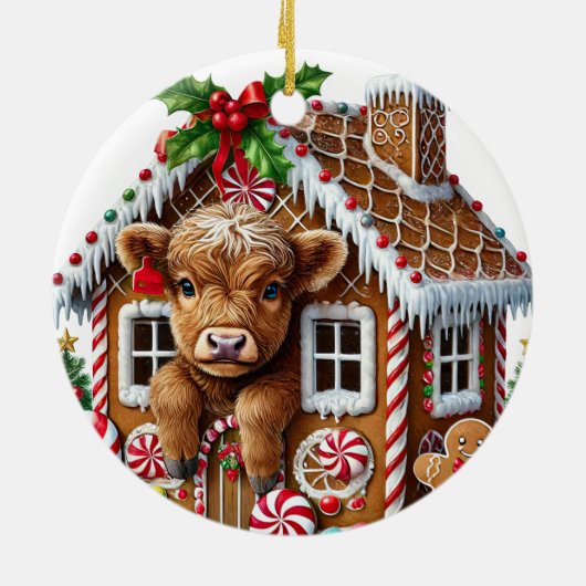 Ornament van de Koe van Christmas Highland (Achterkant)