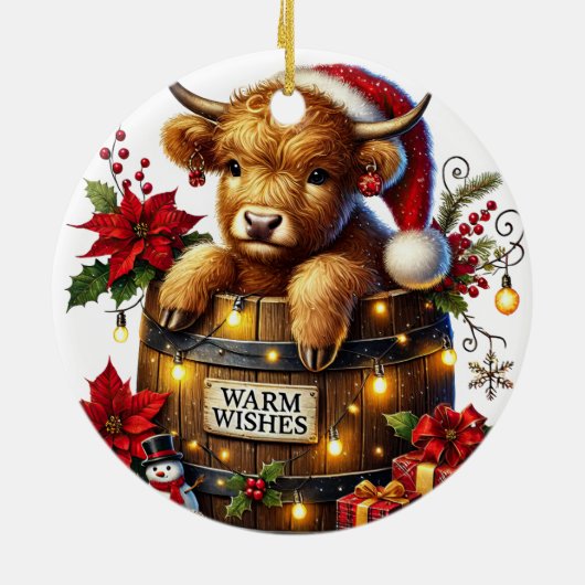 Ornament van de Koe van Christmas Highland (Achterkant)