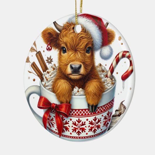 Ornament van de Koe van Christmas Highland (Links)