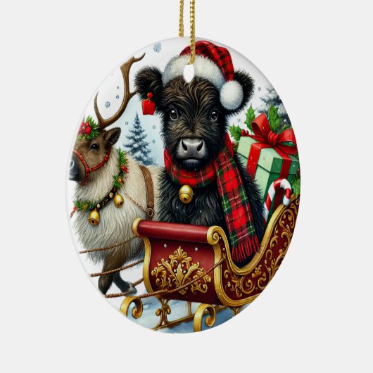 Ornament van de Koe van Christmas Highland (Rechts)