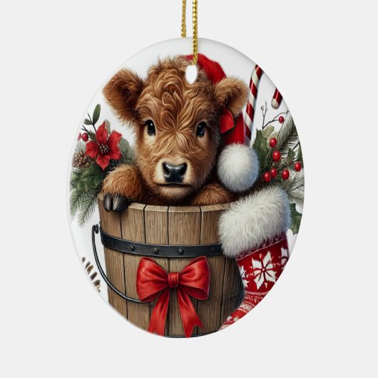 Ornament van de Koe van Christmas Highland (Rechts)