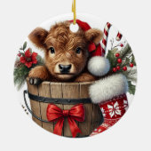 Ornament van de Koe van Christmas Highland (Achterkant)