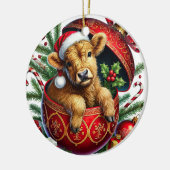 Ornament van de Koe van Christmas Highland (Links)