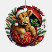 Ornament van de Koe van Christmas Highland (Achterkant)