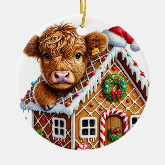 Ornament van de koe van Christmas Highland (Voorkant)