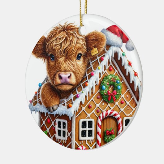 Ornament van de koe van Christmas Highland (Links)