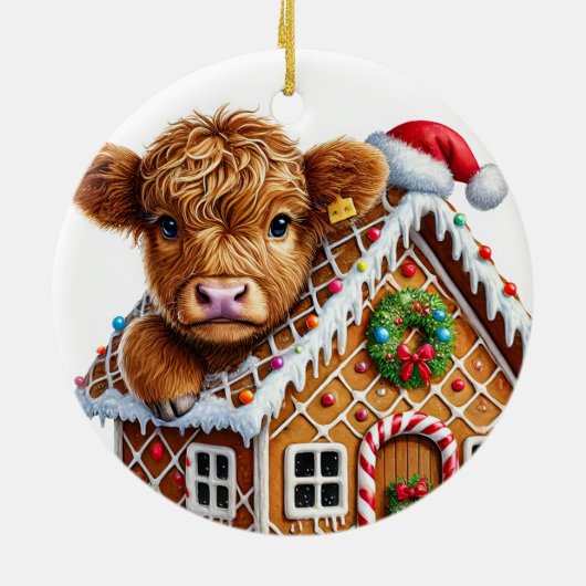 Ornament van de koe van Christmas Highland (Achterkant)