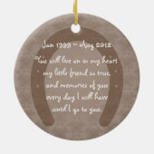  Ornament van de Lace Pet Horse Memorial (Achterkant)