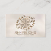 Ornament van de levensplok - pastelgoud visitekaartje (Voorkant)
