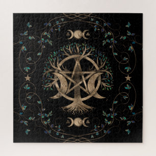 Ornament van de Life Pentagram Moon Legpuzzel