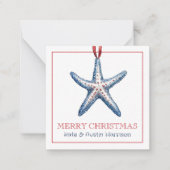Ornament van de nautische zeesterren aan de kust notitiekaartje (Voorkant)