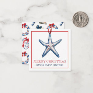 Ornament van de nautische zeesterren aan de kust notitiekaartje