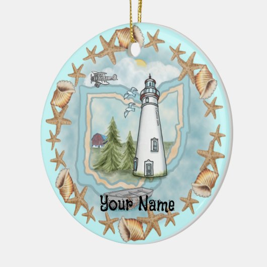 Ornament van de Ohio Shells Lighthouse (Links)