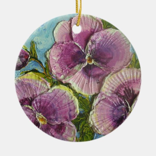 Ornament van de Paarse Pansies van Parijs (Voorkant)