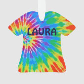 Ornament van de Regenboog van Tie Dye Spiral (achterkant)