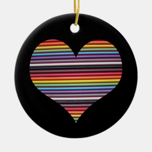 Ornament van de regenbooglintkabel voor hartcirkel (Voorkant)