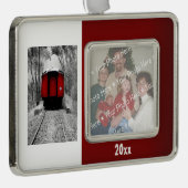 Ornament van de rode cabine Victoriaans-stoomtrein (Rechts)