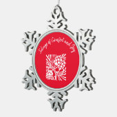 Ornament van de Rode Comfort en de Joy Snowflake b (Rechts)