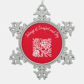 Ornament van de Rode Comfort en de Joy Snowflake b (Voorkant)