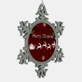 Ornament van de rode kerstman, van de slee en van (Links)