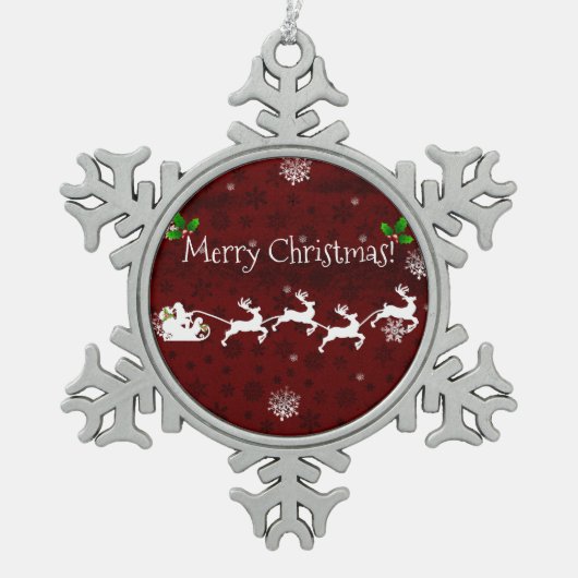 Ornament van de rode kerstman, van de slee en van (Voorkant)