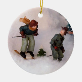 Ornament van de skiër (kerstdorp - 0861)