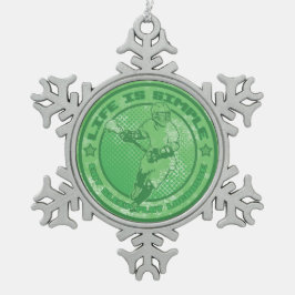 Ornament van de snowflake van de Lacrosse kerstboo