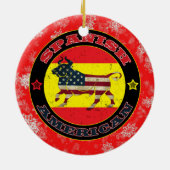 Ornament van de Spaanse kerstboom met kerstbomen (Achterkant)