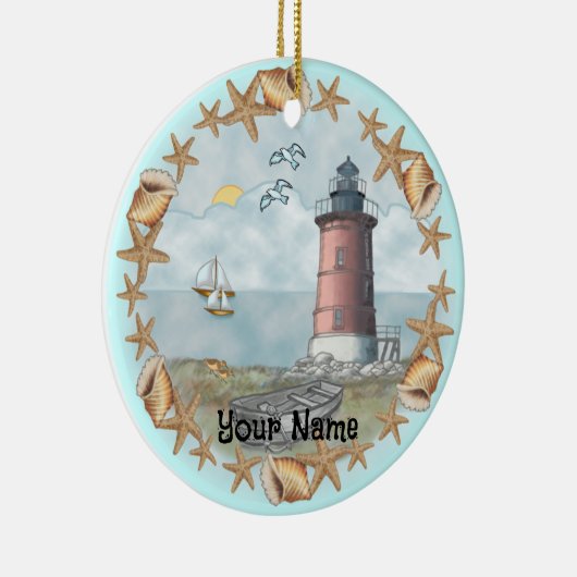 Ornament van de vuurtoren van Delaware Shells (Rechts)