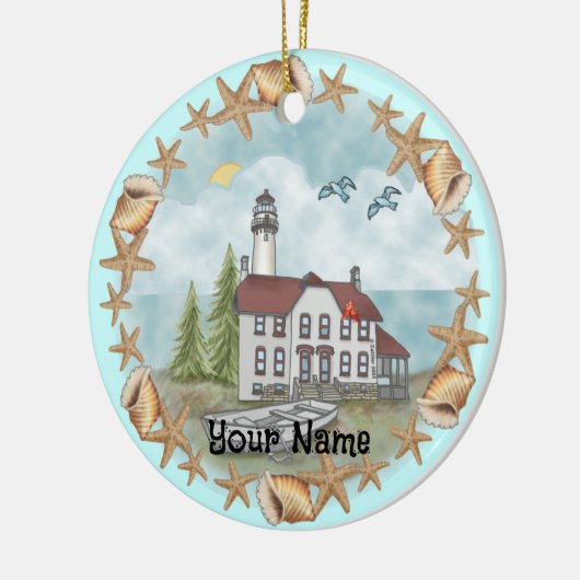 Ornament van de vuurtoren van Illinois Shells (Links)