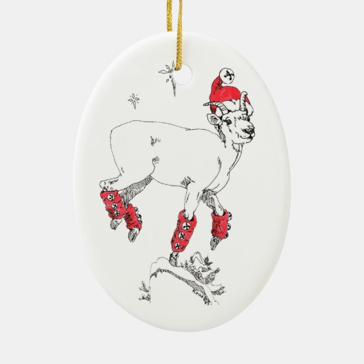 Ornament van de witte kerstboom, Alaska Wildlife (Achterkant)