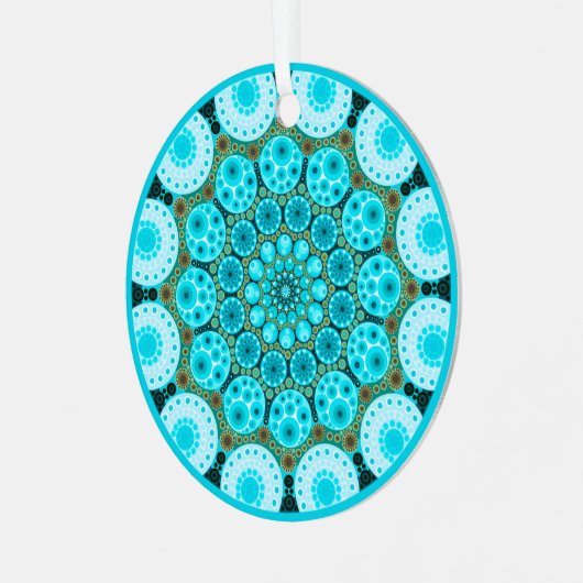Ornament van december Birthstone Turquoise Mandala (Voorkant links)