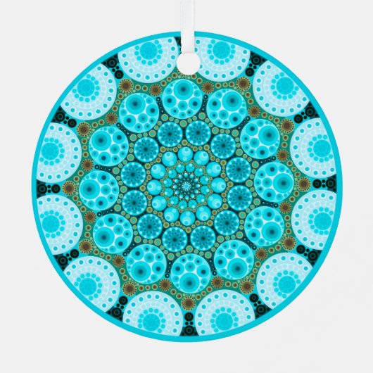 Ornament van december Birthstone Turquoise Mandala (Achterkant)