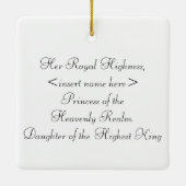 Ornament van gepersonaliseerde prinses (Achterkant)