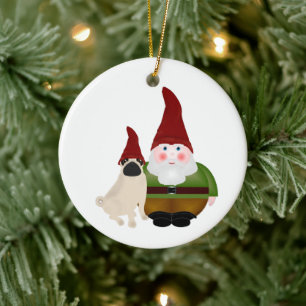 Ornament van Gnome en Pug Gnome