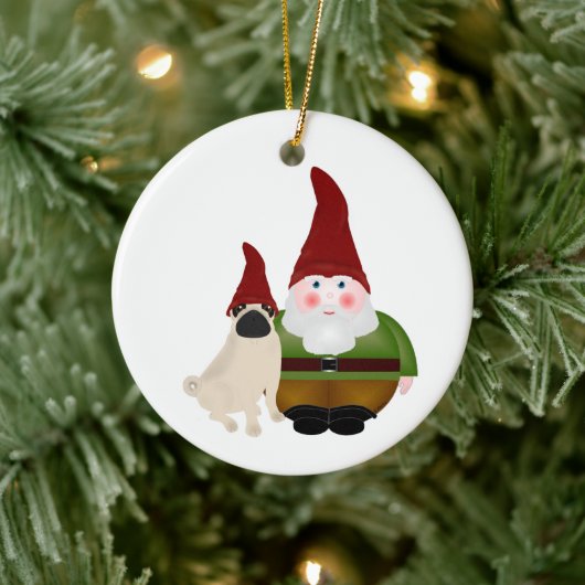 Ornament van Gnome en Pug Gnome (Boom)