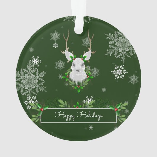 Ornament van groene rendieren (achterkant)