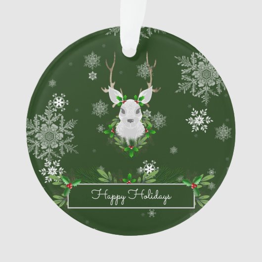 Ornament van groene rendieren (voorkant)