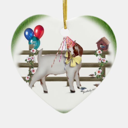 Ornament van Happy Birthday Goat (Boer) (Voorkant)