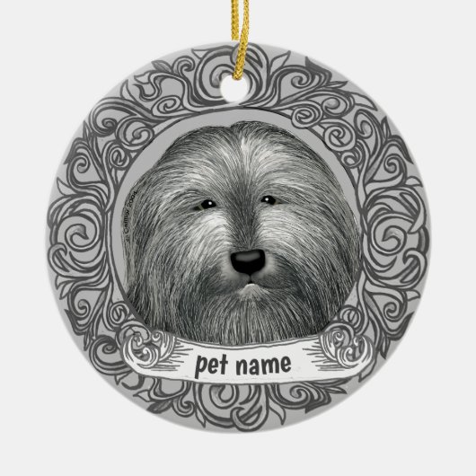 Ornament van het achtergebleven Collie Loving Memo (Voorkant)