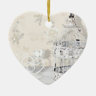 Ornament van het hart - Shabby Chic Birdcage