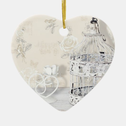 Ornament van het hart - Shabby Chic Birdcage (Voorkant)