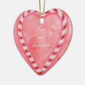 Ornament van het Heart Wedding van snoepsuikerriet (Links)