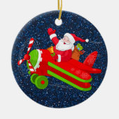 Ornament van het Santa Flying Airplane (Voorkant)